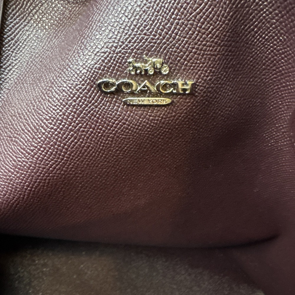 Coach F37878 Deer Spot Reversible City Tote Bag W/Pouch Brown/Raspberry - Picture 11 of 12